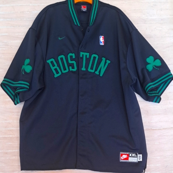 Nike Other - Nike Team Boston 63 Celtics NBA Nike Warm-Up Jacket Black Snap Buttons Vintage